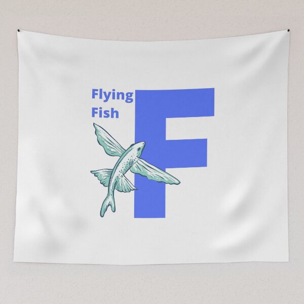 Item preview, F for Flying Fish - Alphabet and Sea Animals designed and sold by CherieTree.