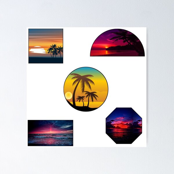 Item preview, BEACH SUNSET SHAPES PACK designed and sold by vazqpete.