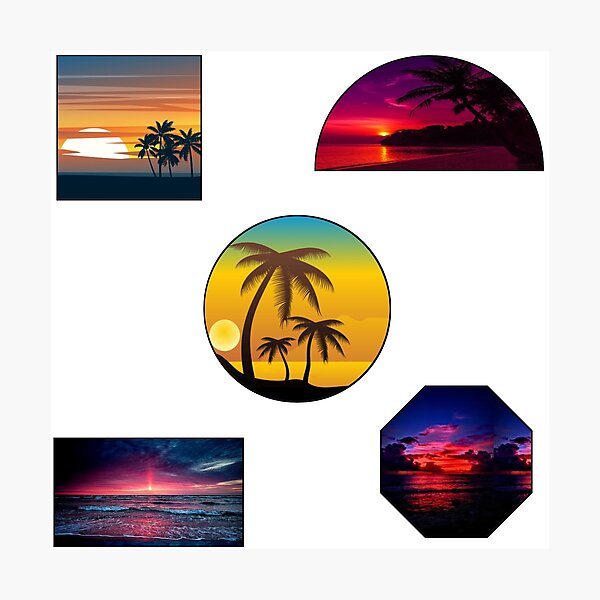 Item preview, BEACH SUNSET SHAPES PACK designed and sold by vazqpete.
