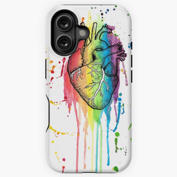 Item preview, Watercolour and Pen Rainbow Anatomical Heart designed and sold by LPDesignsAndArt.