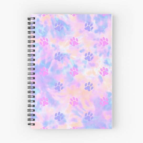 Item preview, pink and purple tie dye background dog and cat paw print designed and sold by Beeroclock.