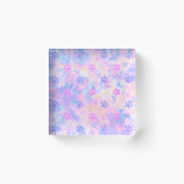 Item preview, pink and purple tie dye background dog and cat paw print designed and sold by Beeroclock.