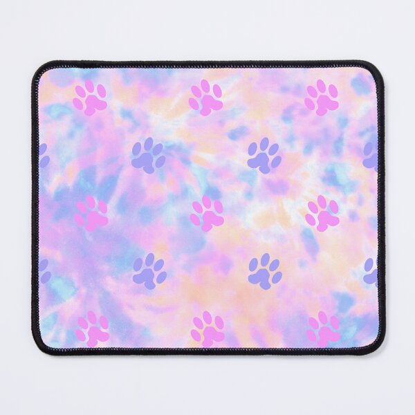 Item preview, pink and purple tie dye background dog and cat paw print designed and sold by Beeroclock.