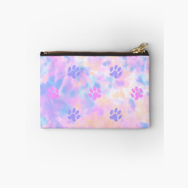 Item preview, pink and purple tie dye background dog and cat paw print designed and sold by Beeroclock.
