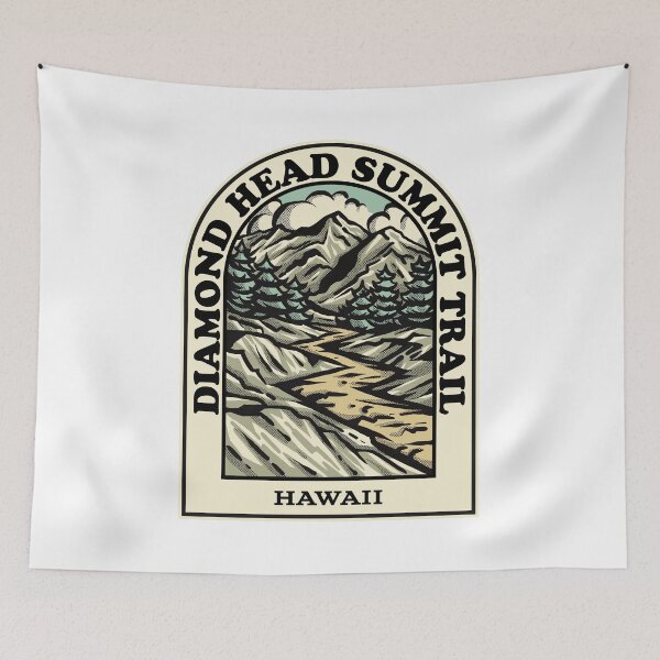 Item preview, diamond head summit trail Hawaii hiking backpacking trail designed and sold by HalpinDesign.