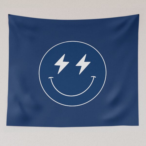 Item preview, Navy and white u of t smiley with double lightning bolts designed and sold by jessicaleah15.