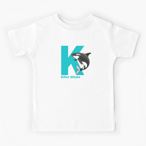 k-for-killer-whale-alphabet-and-sea-animals-kids-t-shirt-for-sale