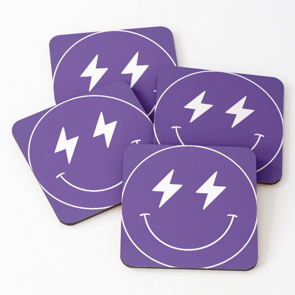Item preview, UWO Purple and White Tailgate Smiley with Lighting Bolts designed and sold by jessicaleah15.