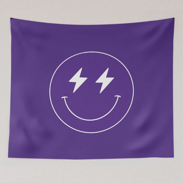 Item preview, UWO Purple and White Tailgate Smiley with Lighting Bolts designed and sold by jessicaleah15.