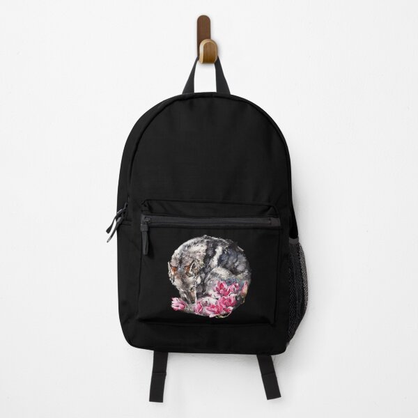 Item preview, Sleeping Wolf and pink Magnolia designed and sold by AmkaArts.