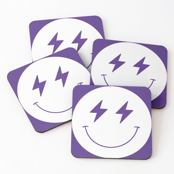 Item preview, UWO Purple and White Tailgate Smiley with Lighting Bolts designed and sold by jessicaleah15.