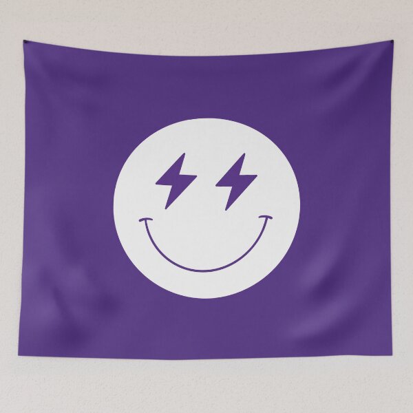 Item preview, UWO Purple and White Tailgate Smiley with Lighting Bolts designed and sold by jessicaleah15.
