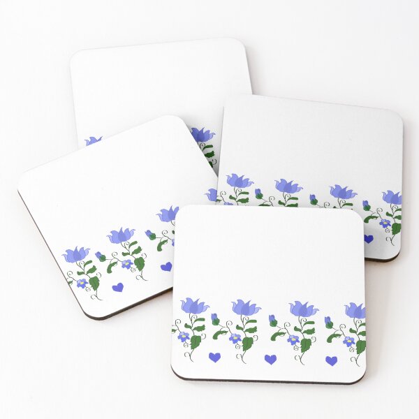 Item preview, Blue embroidered flower painted border  designed and sold by virtualedu.