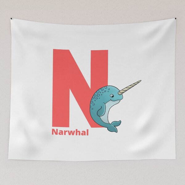 Item preview, N for Narwhal - Alphabet and Sea Animals designed and sold by CherieTree.