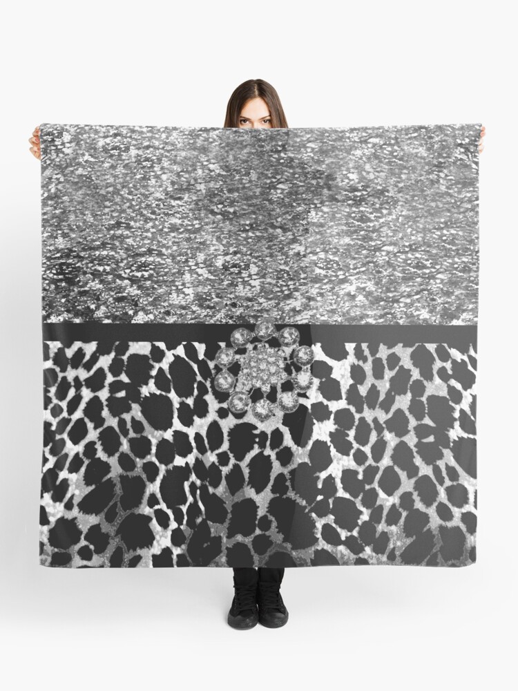 Bold Leopard Scarf with Sequins