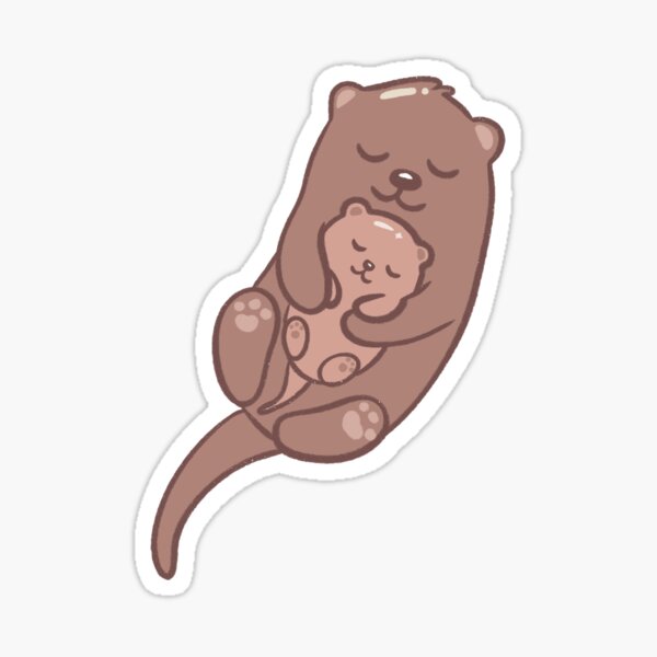 Kawaii Otter Parent and Baby (Mom or Dad) Sticker