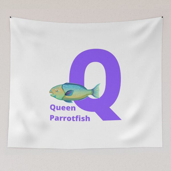 Item preview, Q for Queen Parrotfish - Alphabet and Sea Animals designed and sold by CherieTree.