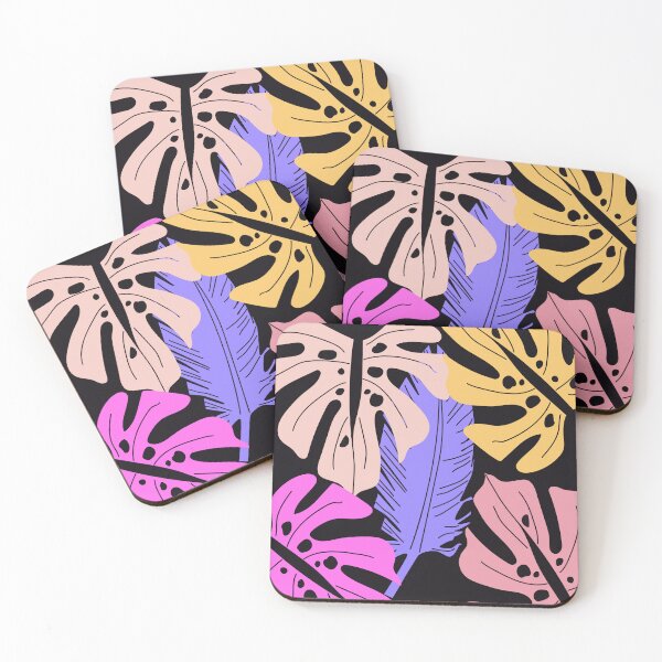 Item preview, Monsteras and palm leaf black designed and sold by IlustraDeni.