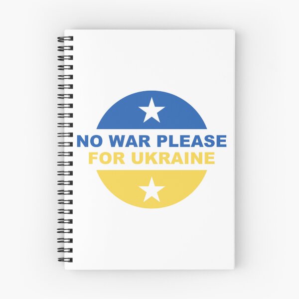 Item preview, No War Please For Ukraine ~ End War in Peace Flag Colors Blue Yellow ~ Message of love and support for Ukraine.  designed and sold by bayberrygal.