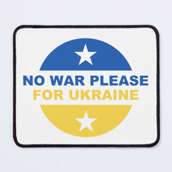 Item preview, No War Please For Ukraine ~ End War in Peace Flag Colors Blue Yellow ~ Message of love and support for Ukraine.  designed and sold by bayberrygal.