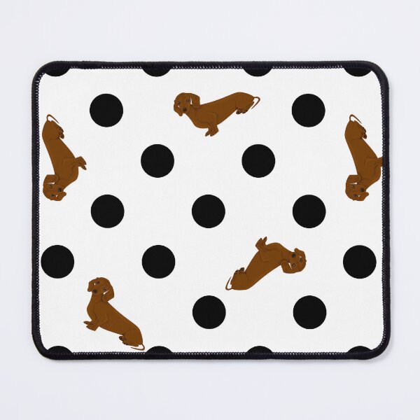 Item preview, Polka Dogs - Brown Dachshund White designed and sold by PenelopeJaneArt.
