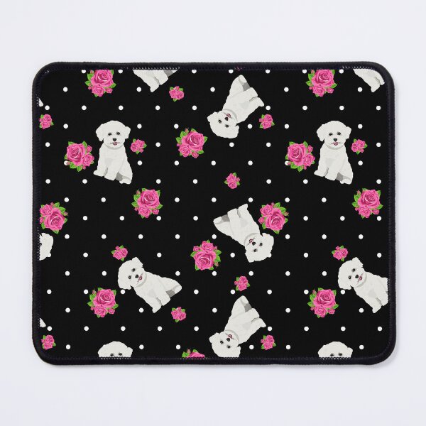 Item preview, Pea Spot Rose Cluster Polka Dogs - Bichon Frise Black designed and sold by PenelopeJaneArt.