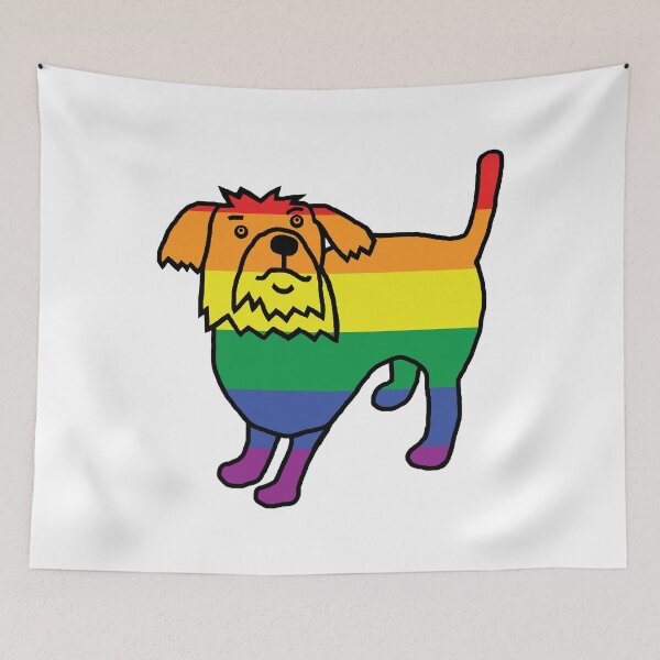 Item preview, Cute Pride Puppy Dog in Rainbow Stripes designed and sold by ellenhenry.
