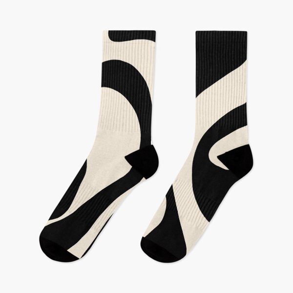Item preview, So Mod Retro Minimalist Abstract Pattern in Black and Almond Cream designed and sold by kierkegaard.
