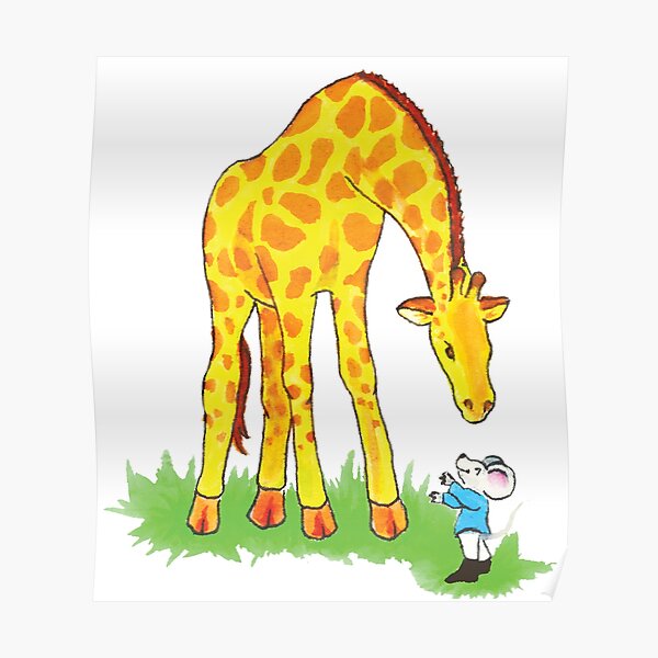 "King Leo's Palace Mouse Inviting Giraffe" Poster