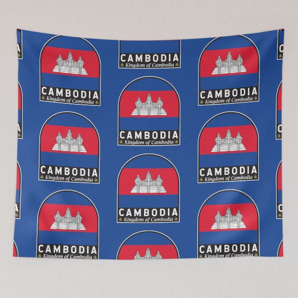 Item preview, Cambodia Flag Emblem Distressed Vintage designed and sold by KrisSidDesigns.