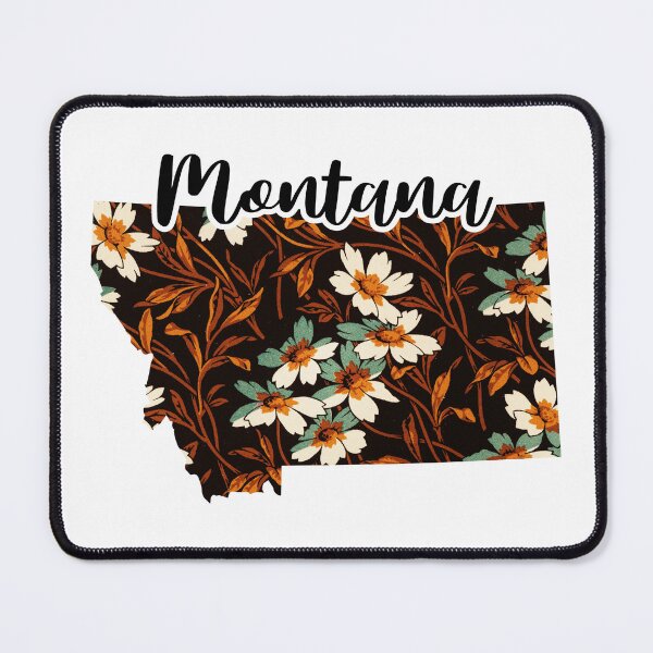Item preview, Floral Map of USA States Montana - Map of Montana designed and sold by AmethystMurad.