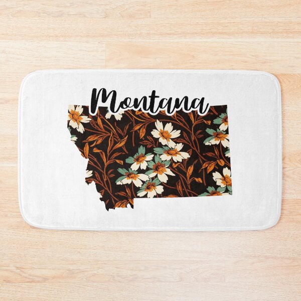 Item preview, Floral Map of USA States Montana - Map of Montana designed and sold by AmethystMurad.