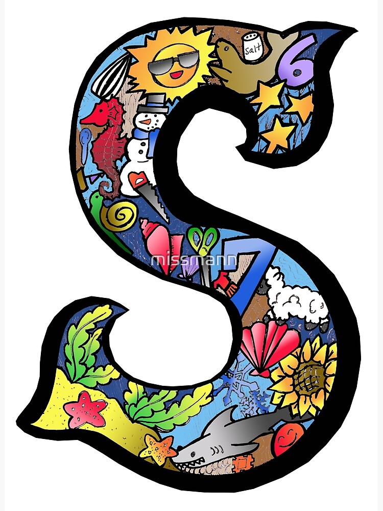 "Doodle Letter S" Art Print by missmann  Redbubble