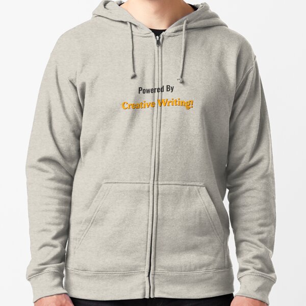 Grey hoodie with white on sale writing