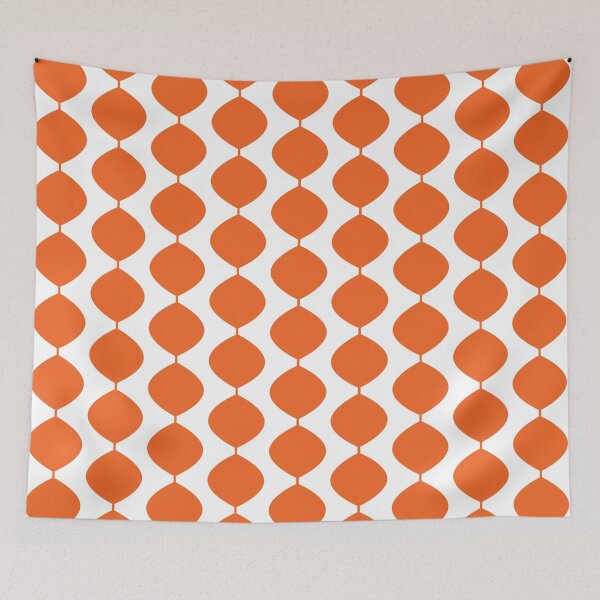 Item preview, Mid Century Modern Retro 60s Waves Pattern  (Red Orange Pure) designed and sold by Makanahele.
