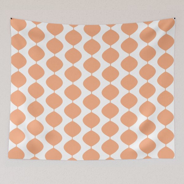 Item preview, Mid Century Modern Retro 60s Waves Pattern  (Red Orange Pastel) designed and sold by Makanahele.