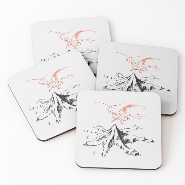 Item preview, Red Dragon Above A Single Solitary Peak - Fan Art   designed and sold by LEVI2525.