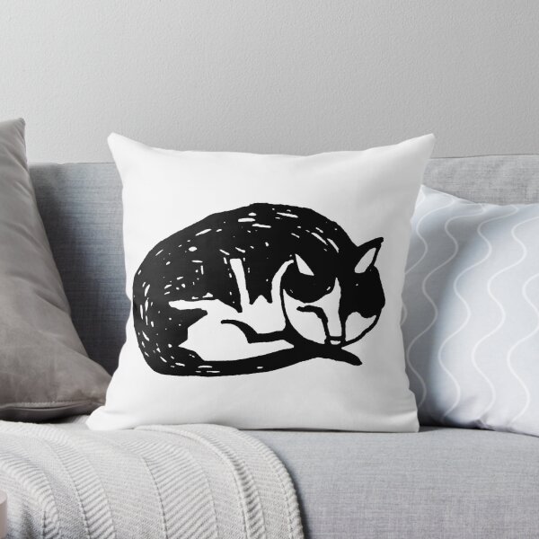 Sleeping Kitty Throw Pillow