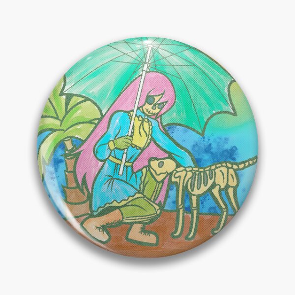 Item preview, Pastel, Kawaii, Goth Girl with Skeleton Goth Dog and Parasol designed and sold by madtoyman.