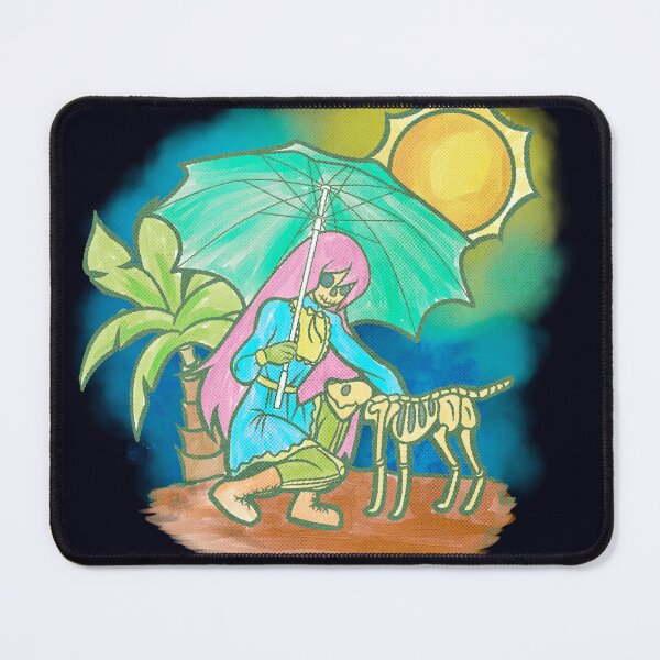 Item preview, Pastel, Kawaii, Goth Girl with Skeleton Goth Dog and Parasol designed and sold by madtoyman.