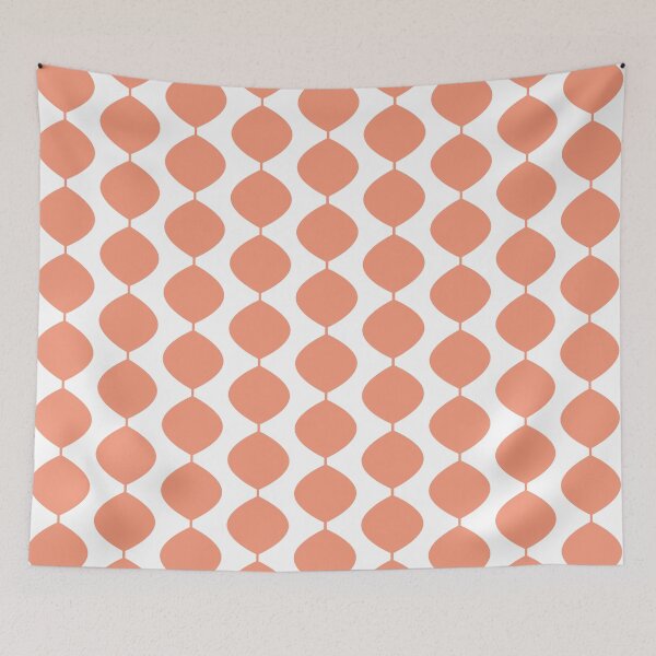 Item preview, Mid Century Modern Retro 60s Waves Pattern  (Red Pastel) designed and sold by Makanahele.