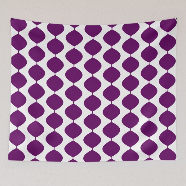 Item preview, Mid Century Modern Retro 60s Waves Pattern  (Violet Magenta Dark) designed and sold by Makanahele.