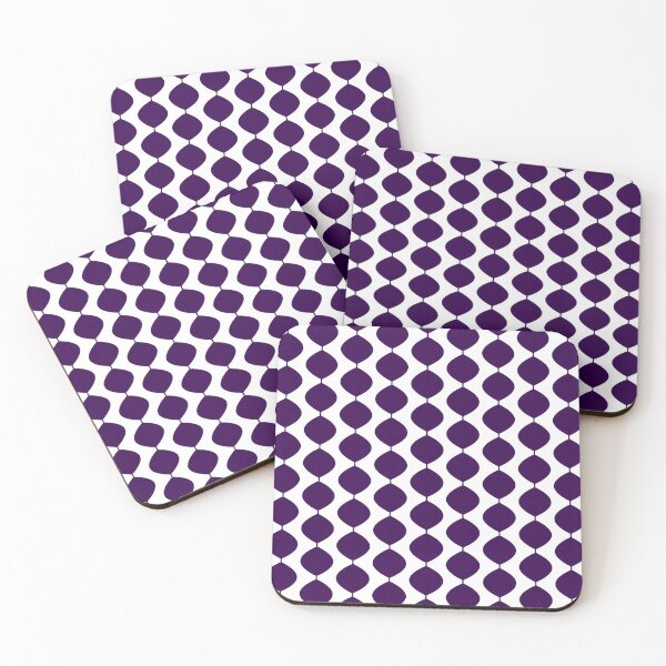 Item preview, Mid Century Modern Retro 60s Waves Pattern  (Violet Darker) designed and sold by Makanahele.