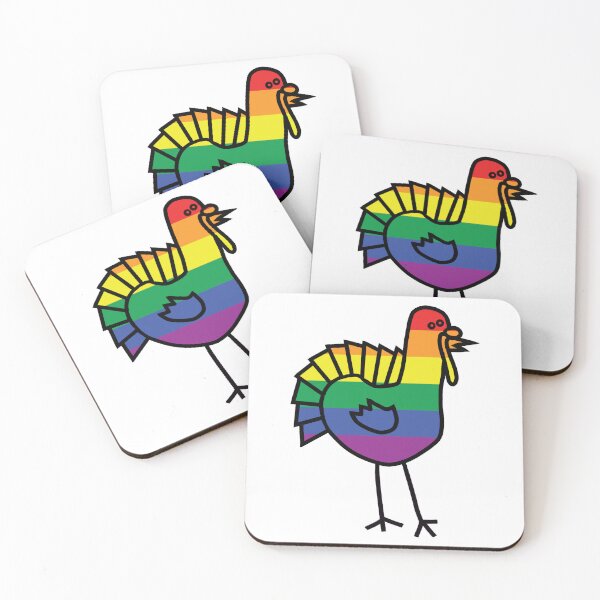 Item preview, Cute Pride Thanksgiving Turkey in Rainbow Stripes designed and sold by ellenhenry.