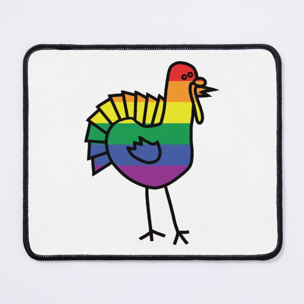 Item preview, Cute Pride Thanksgiving Turkey in Rainbow Stripes designed and sold by ellenhenry.