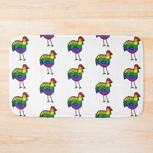 Item preview, Cute Pride Thanksgiving Turkey in Rainbow Stripes designed and sold by ellenhenry.