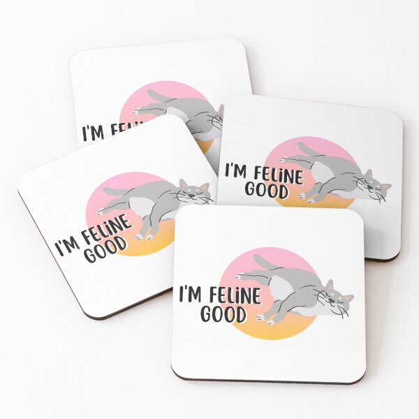 Item preview, I'm Feline Good | Sleepy Good Vibes Cat Pun Design designed and sold by AmphoraGhost.
