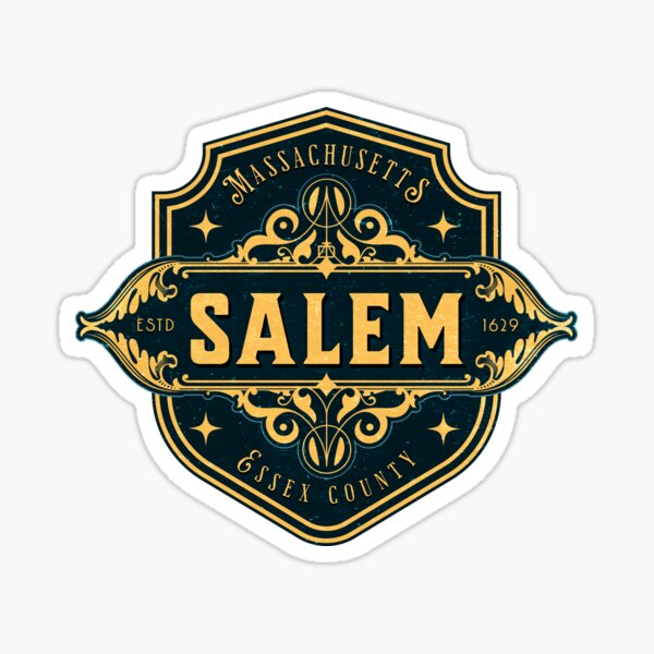 Salem Massachusetts Decorative Vintage Emblem Sticker By Reavercrest Redbubble