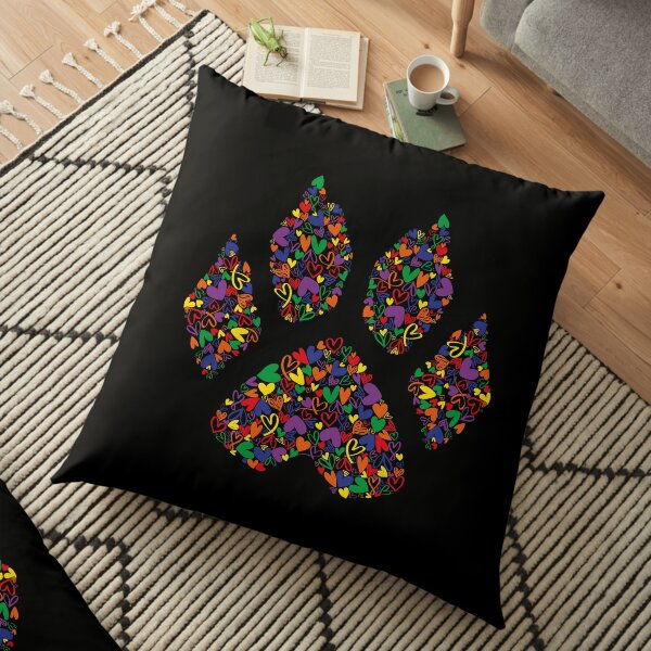 Miraculous Ladybug - Rainbow Collection - Cat Noir paw with love Bodenkissen