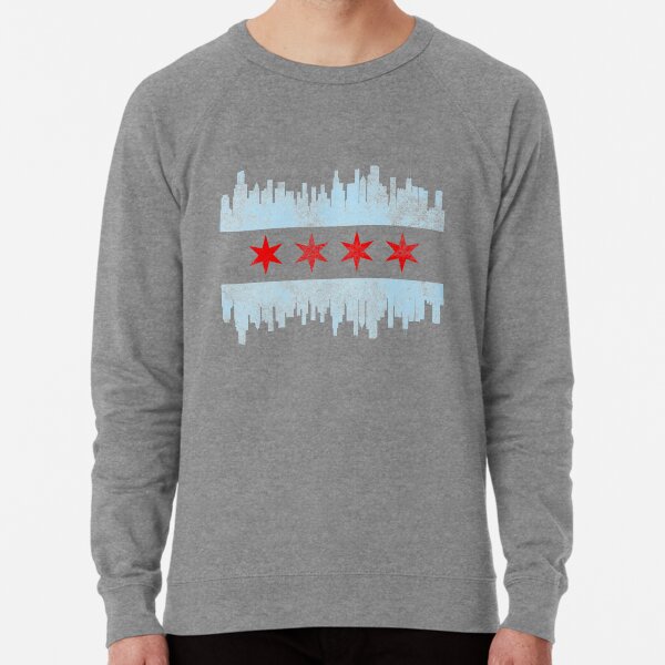 Chicago Skyline Flag Lightweight Sweatshirt